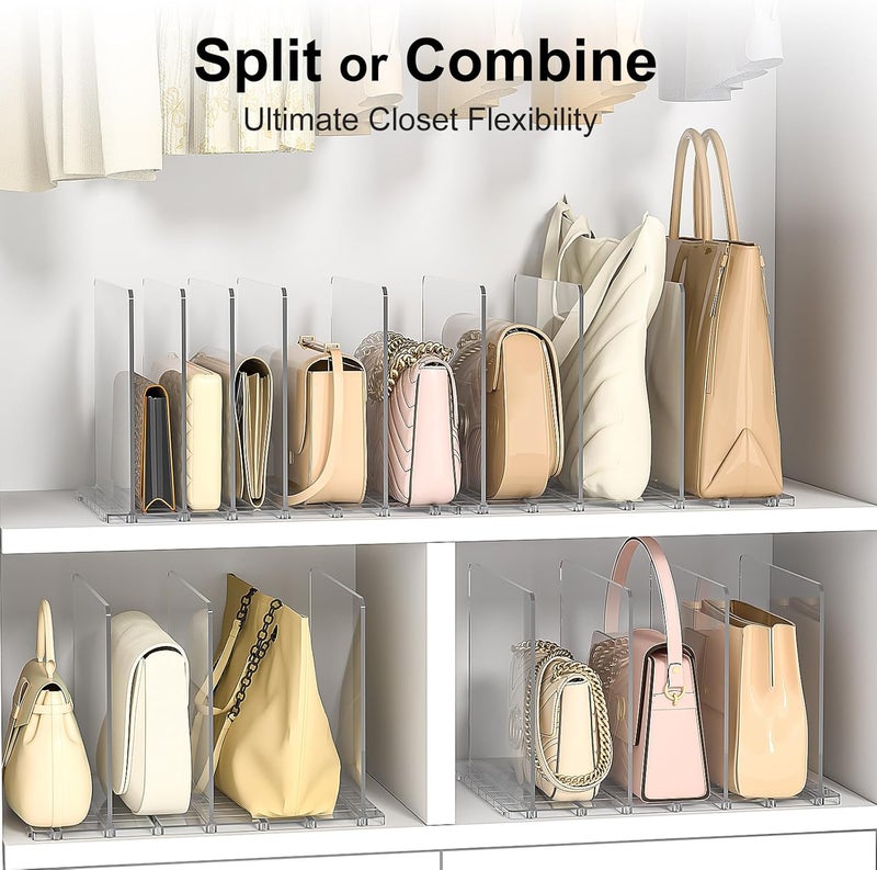 SortNStore Bag Purse Organizer Accessories: 2-Dividers Plastic Clutch Dividers for Closet Organizers and Storage - Keep Carteras & Pocketbook Upright - Image 5